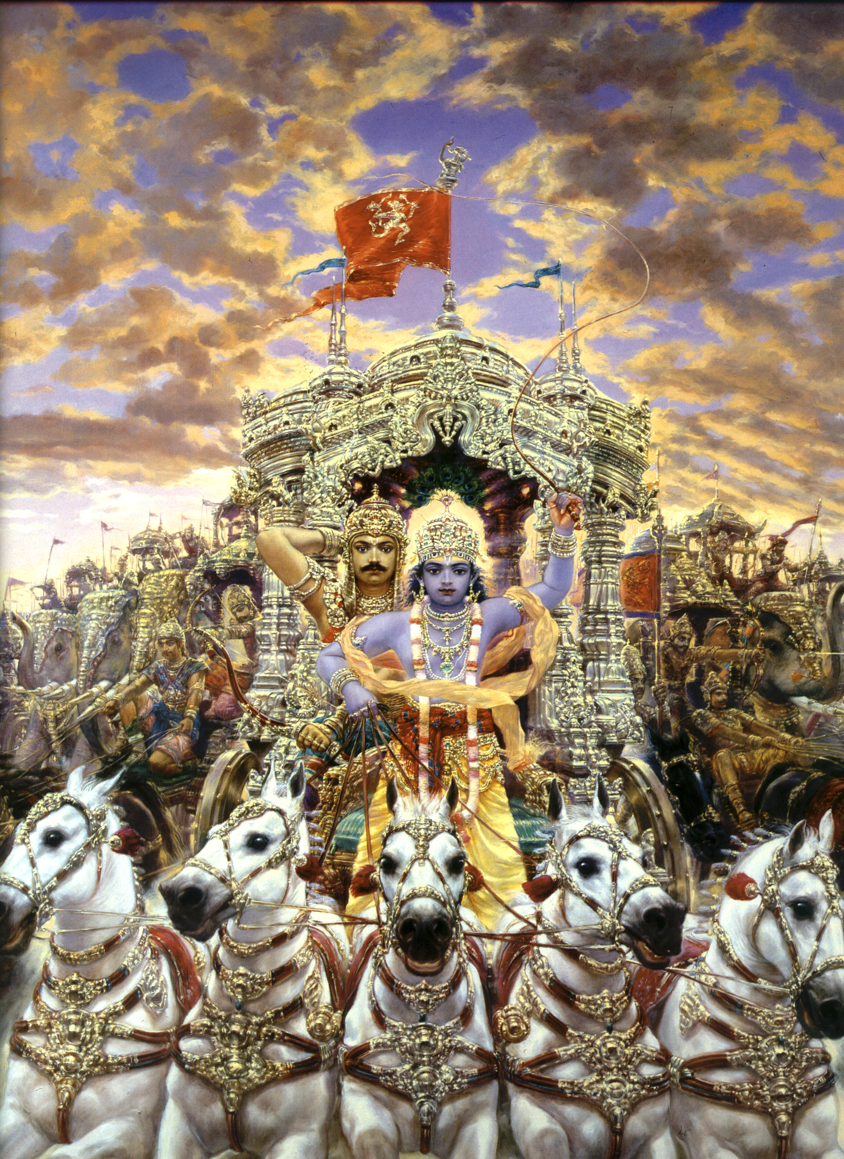 Индийский эпос 7 букв. Бхагавад Гита Курукшетра. Кришна Арджуна Курукшетра. Кришна и Арджуна Махабхарата. Махабхарата битва на Курукшетре.